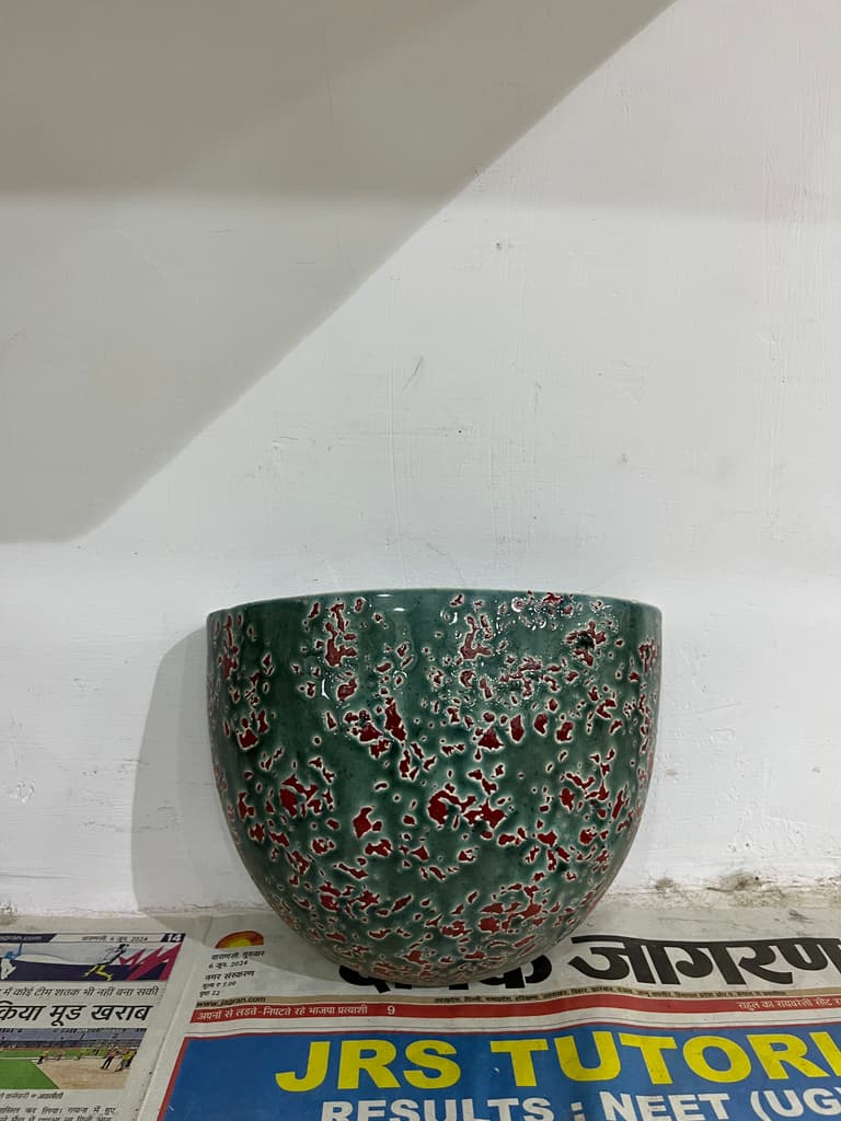 Green Mug with Red Design | Mug | Ceramic | Green and Red