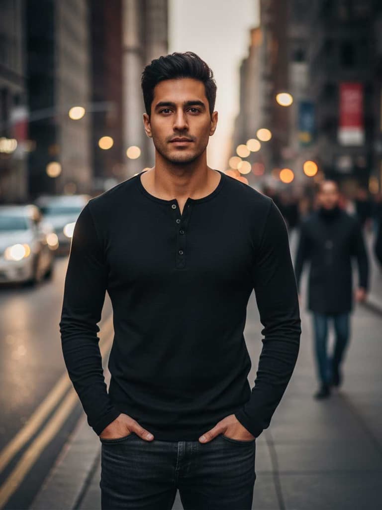 Men's Henley T-shirt Fullsleeve | Freecultr — photo 9