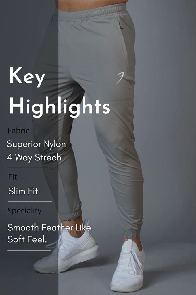 Identity Nylon Joggers Light Grey — photo 7