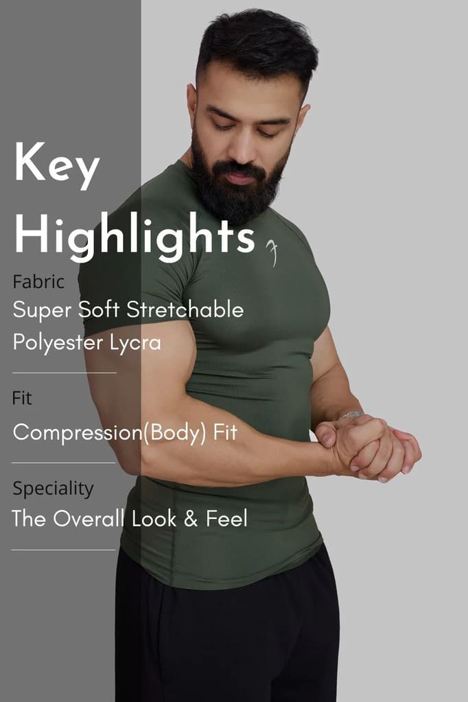 Compression T-shirt Olive — photo 7