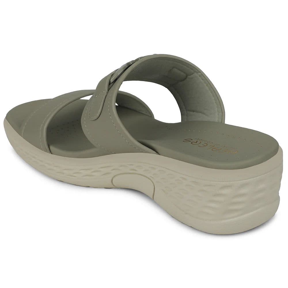 Healers Light Grey Wedge Heel Sandal For Women ZQ-FD-50 By Liberty — photo 4