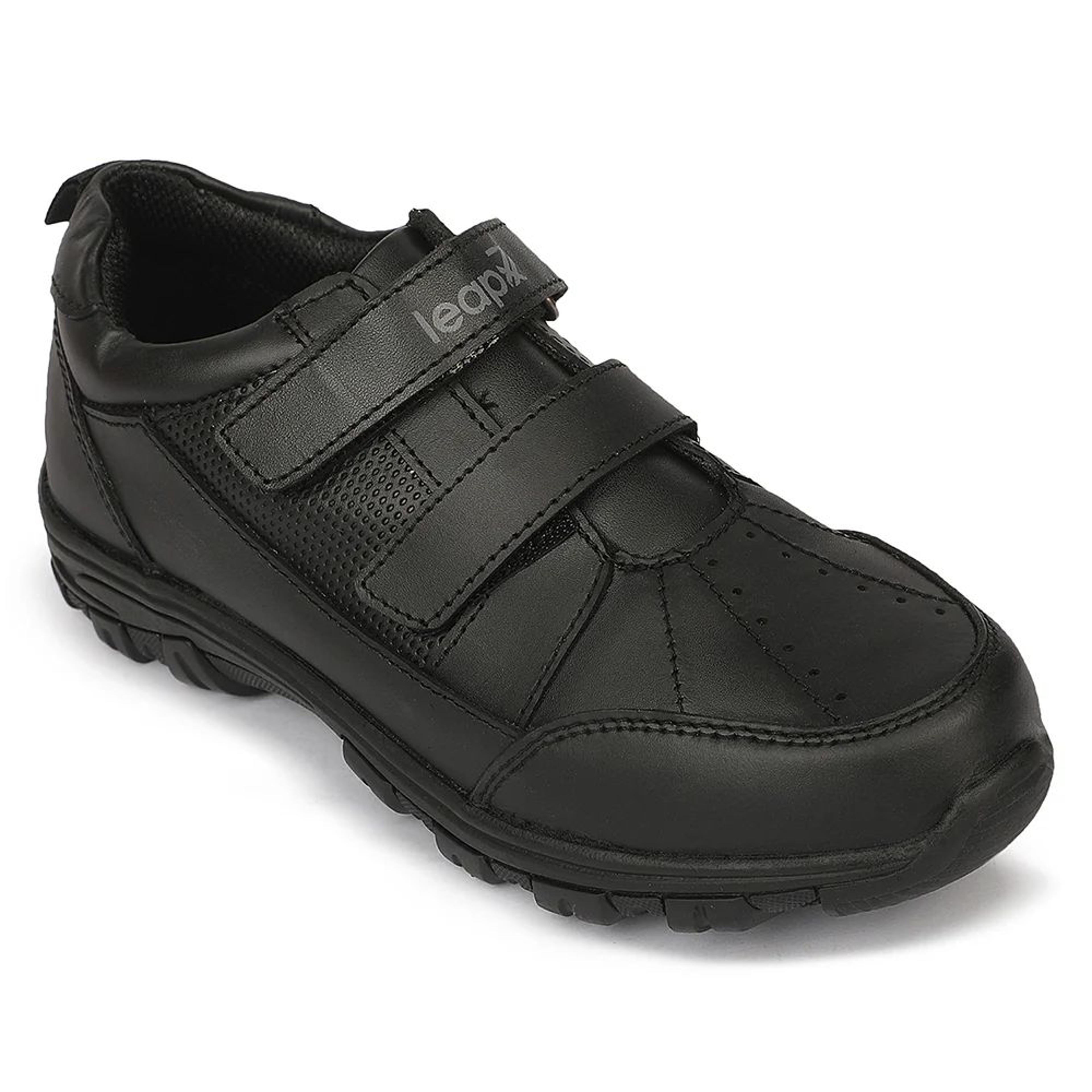 Leap7X SCH-RACE Kids' Black School Shoes - SCHOOL with Memory Foam Comfort