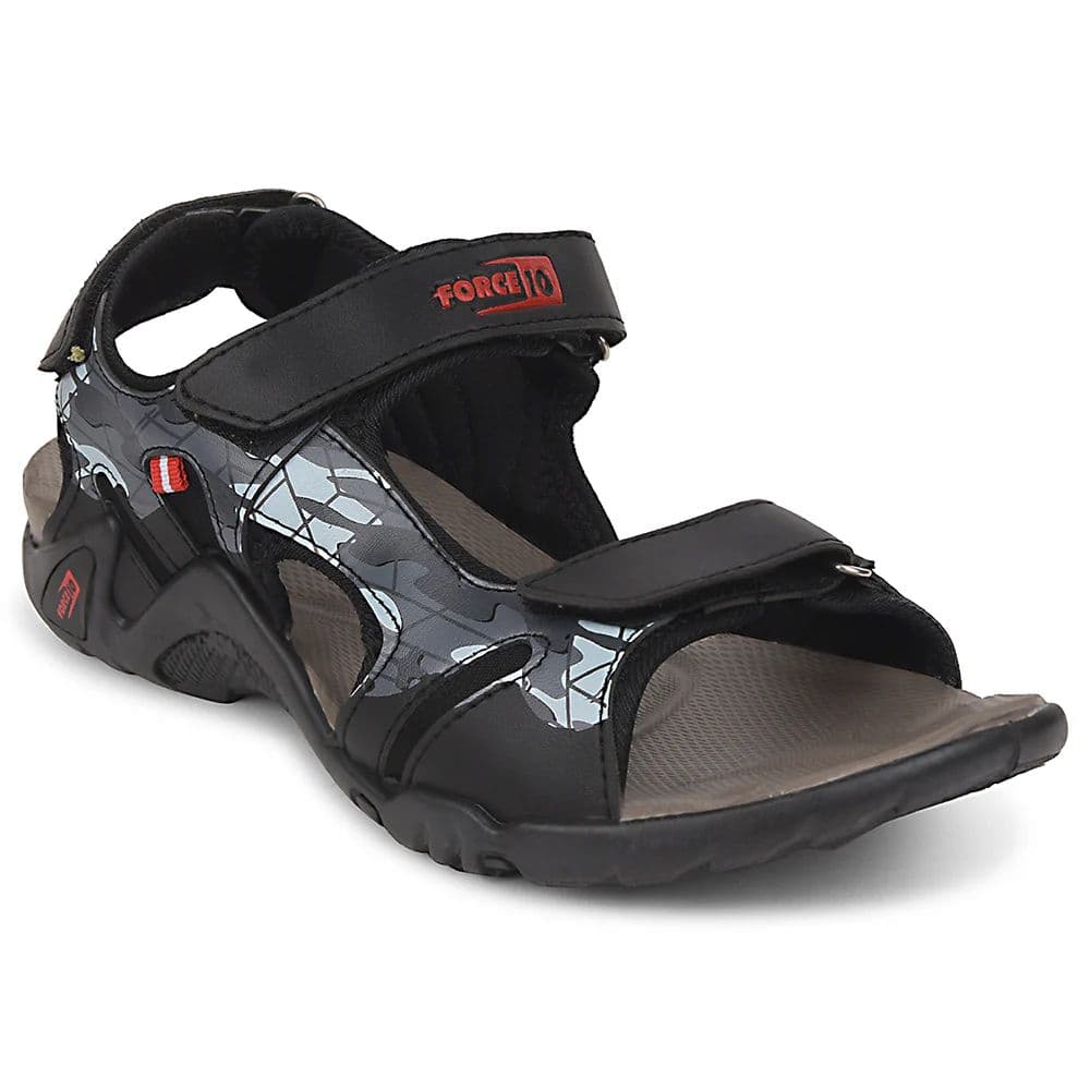Force 10 Black Sporty Casual Sandal For Men 8141-20 By Liberty — 6/40 / Black