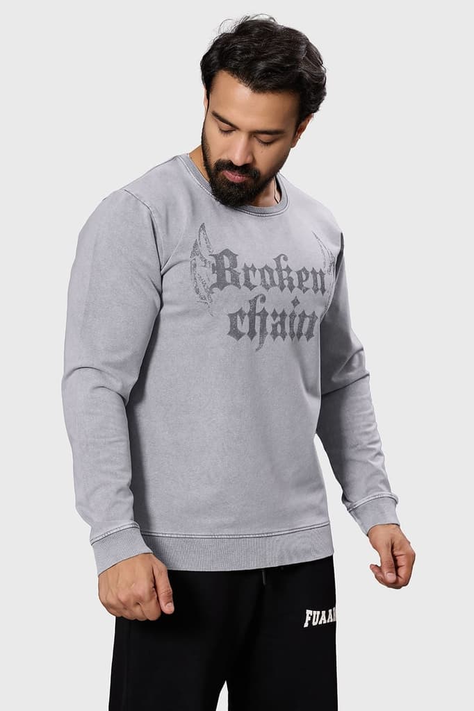 Shadow Washed Sweatshirt Light Grey — photo 5