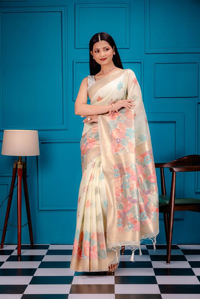 Mimosa Women's Woven Design Banarasi Style Art Silk Saree With Blouse Piece : SA00001785PSFREE — Pista