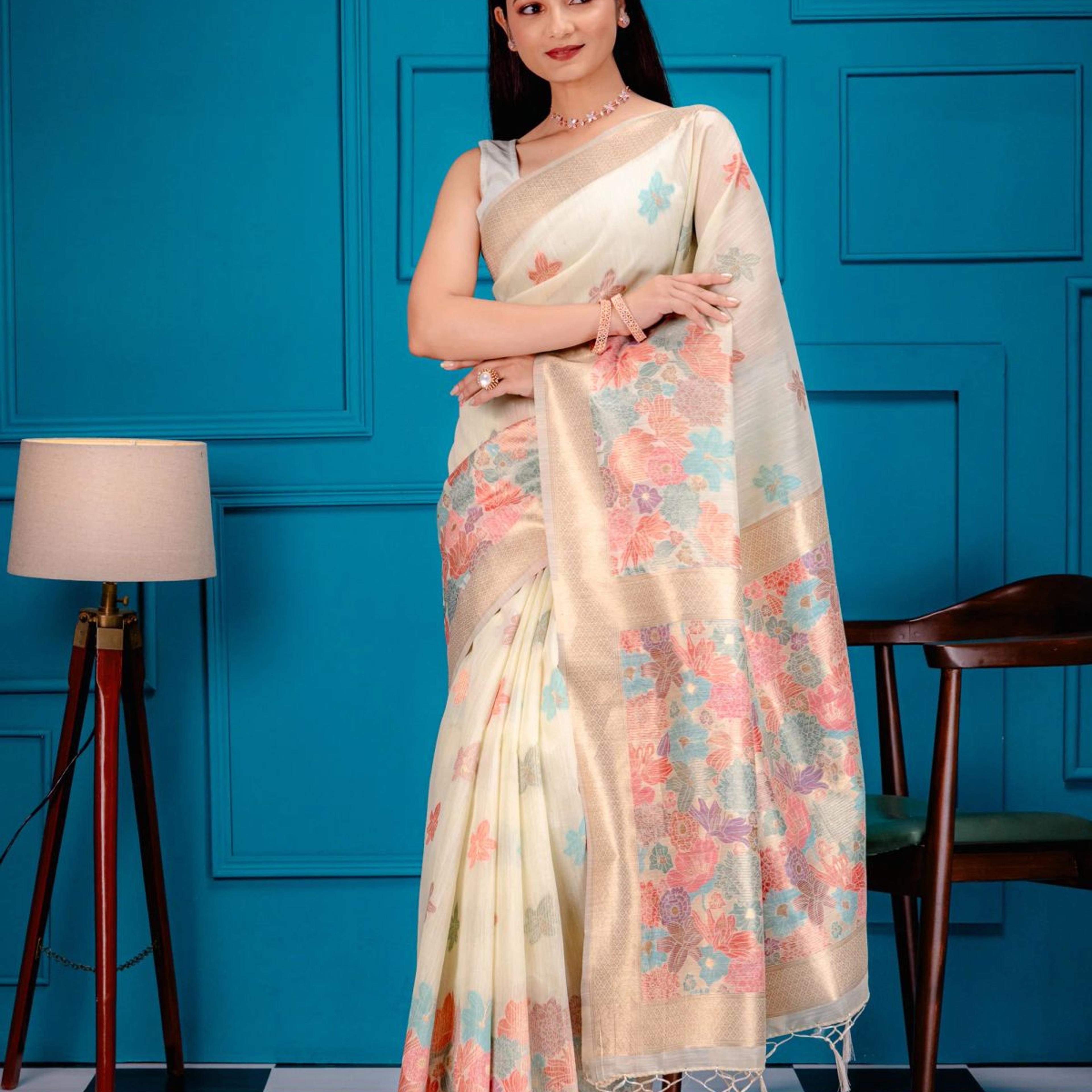 Mimosa Women's Woven Design Banarasi Style Art Silk Saree With Blouse Piece : SA00001785PSFREE