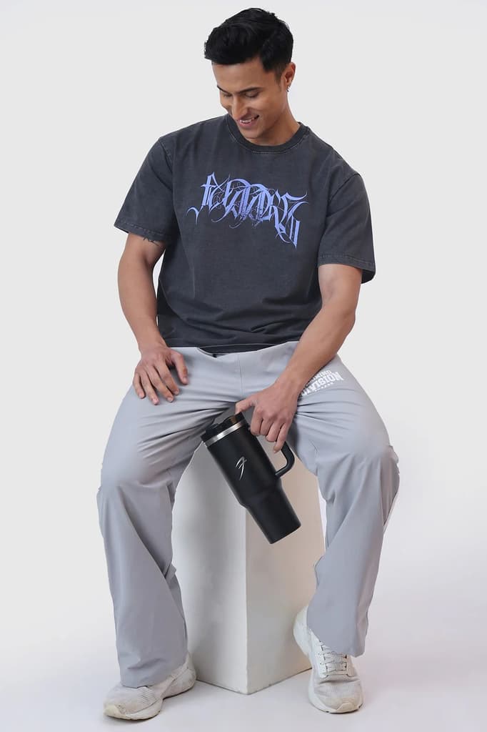Skull Washed Oversized T-shirt Dark Grey — photo 2