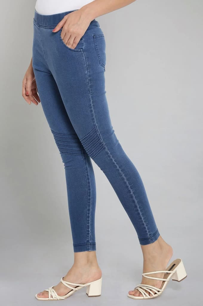 Light Blue Pintucks Jegging — photo 3