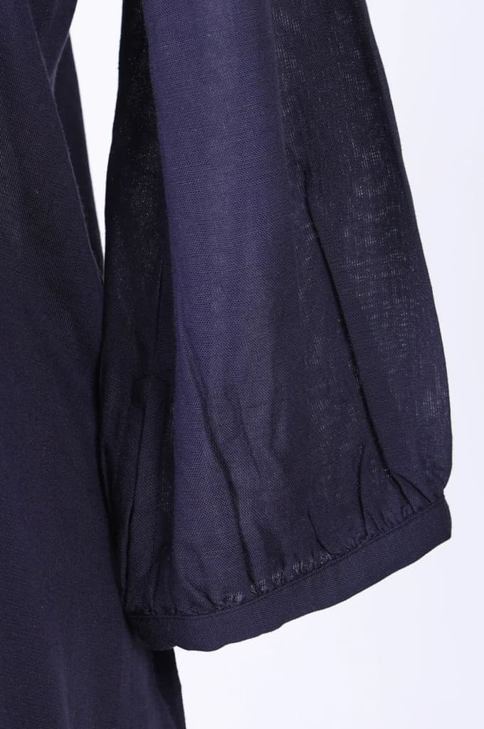 Navy Blue Embroidered Rayon Straight Shirt with Pants Co-ord Set — photo 7