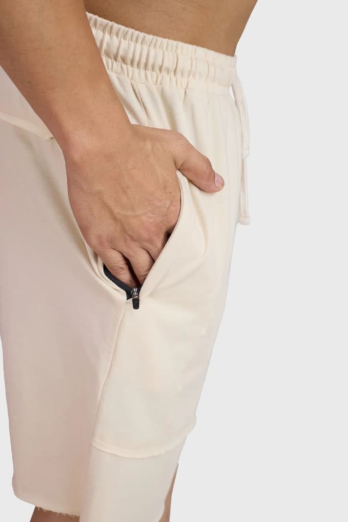 Raw Edge Oversized Shorts Beige — photo 6