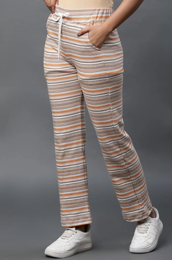 Yellow Stripe Printed Lounge Wear Pants — photo 2