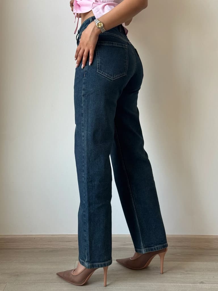 Cosmic Blue Dad Fit Straight Jeans — photo 8