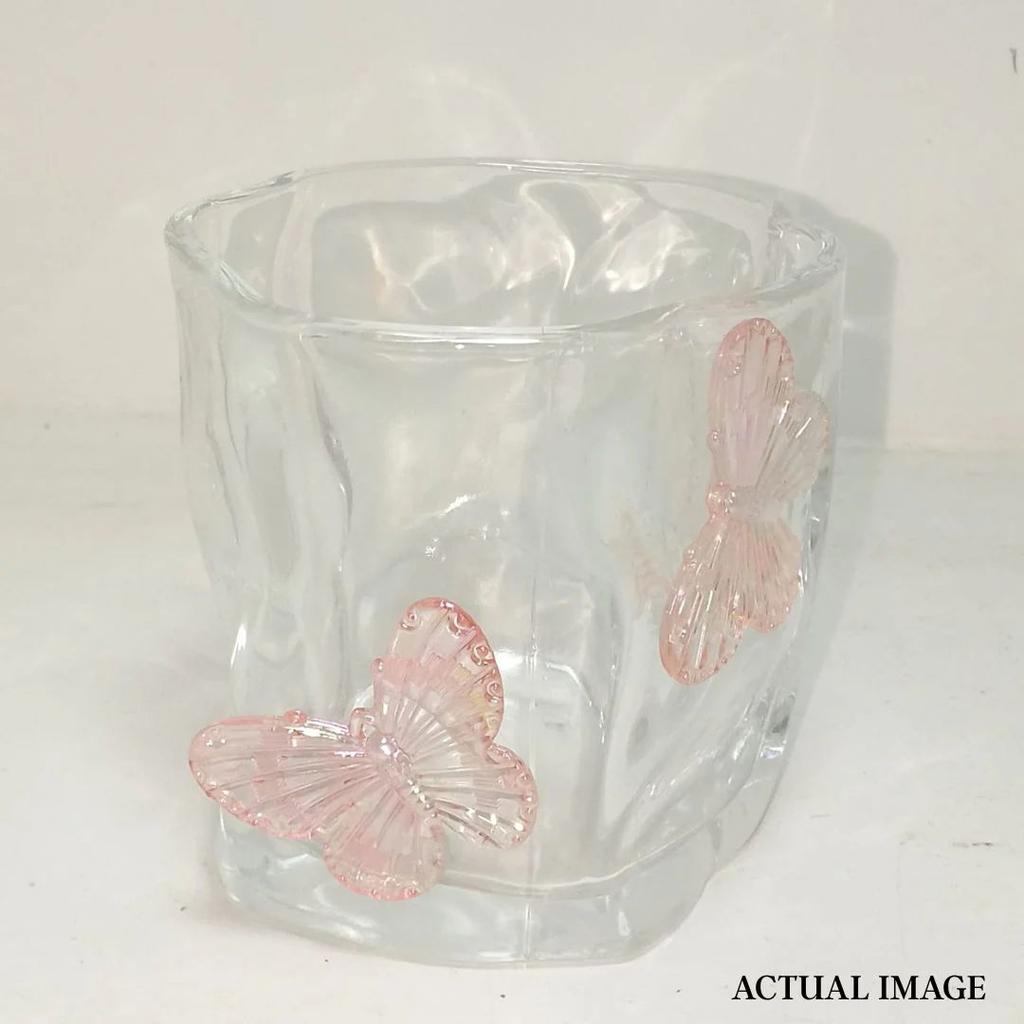 Aesthetic Butterfly Glass Cup – 3D Butterfly Embellished Drinking Glass — photo 8