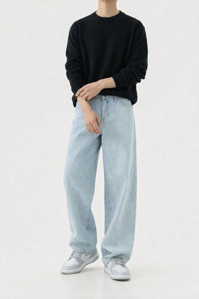 Blue Fade Out Loose Straight Fit Jeans — photo 5