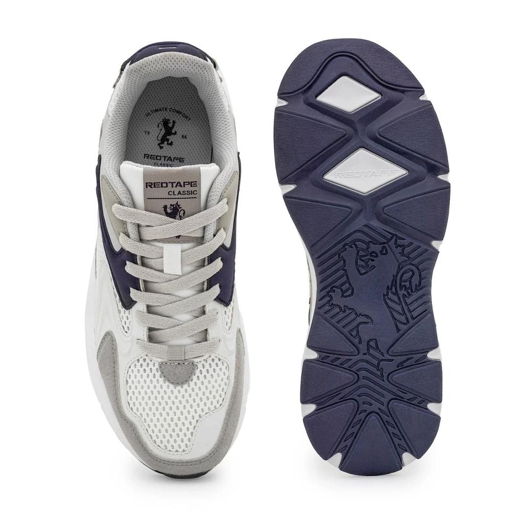 Sneakers for Men in White and Navy | Casual Low-Cut Lifestyle Shoes. — photo 5