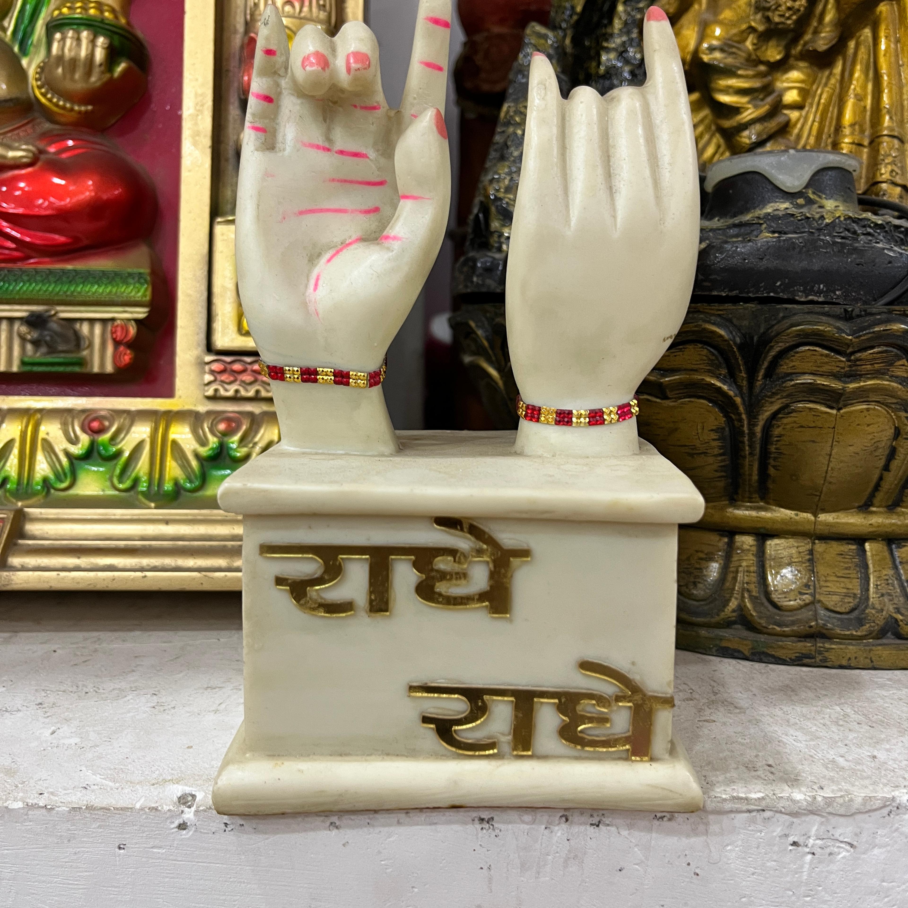 Hand with Finger Raised | Statue | Gold | Pink