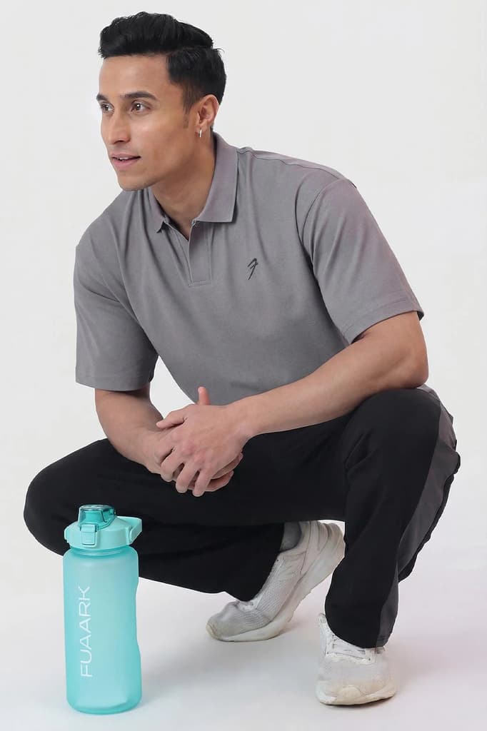 Noir Oversized Polo T-shirt Grey — photo 7