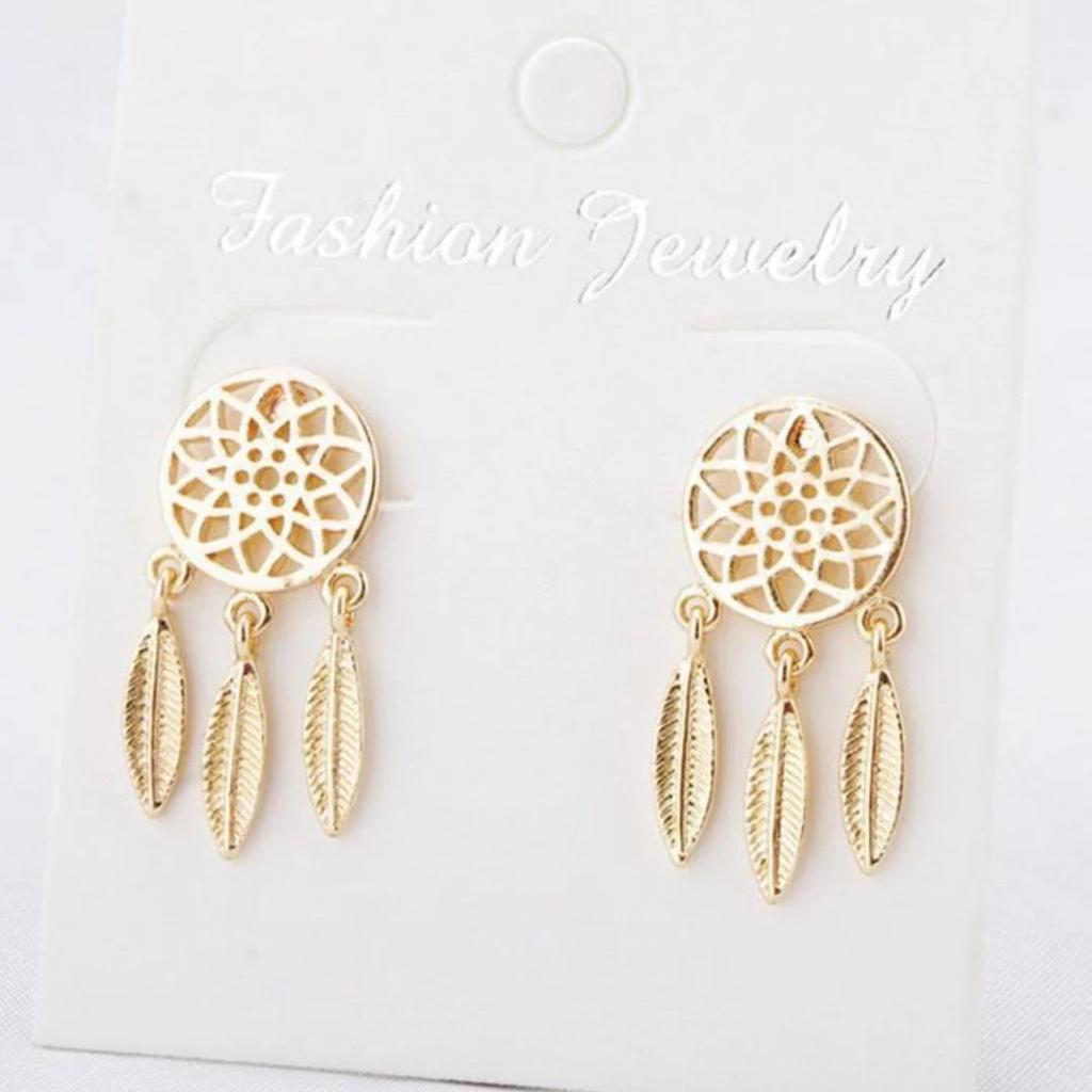 WhisperCatch – Mini Dreamcatcher Studs — Gold