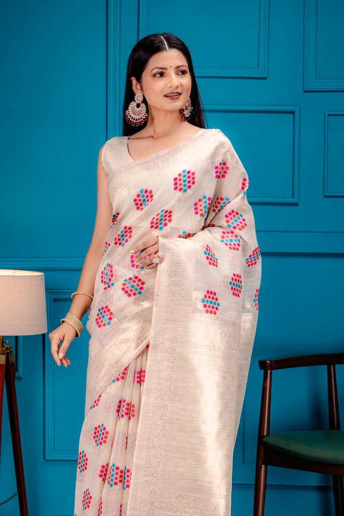 Mimosa Women's Woven Design Banarasi Style Art Silk Saree With Blouse Piece : SA00001595OFWFREE — photo 2