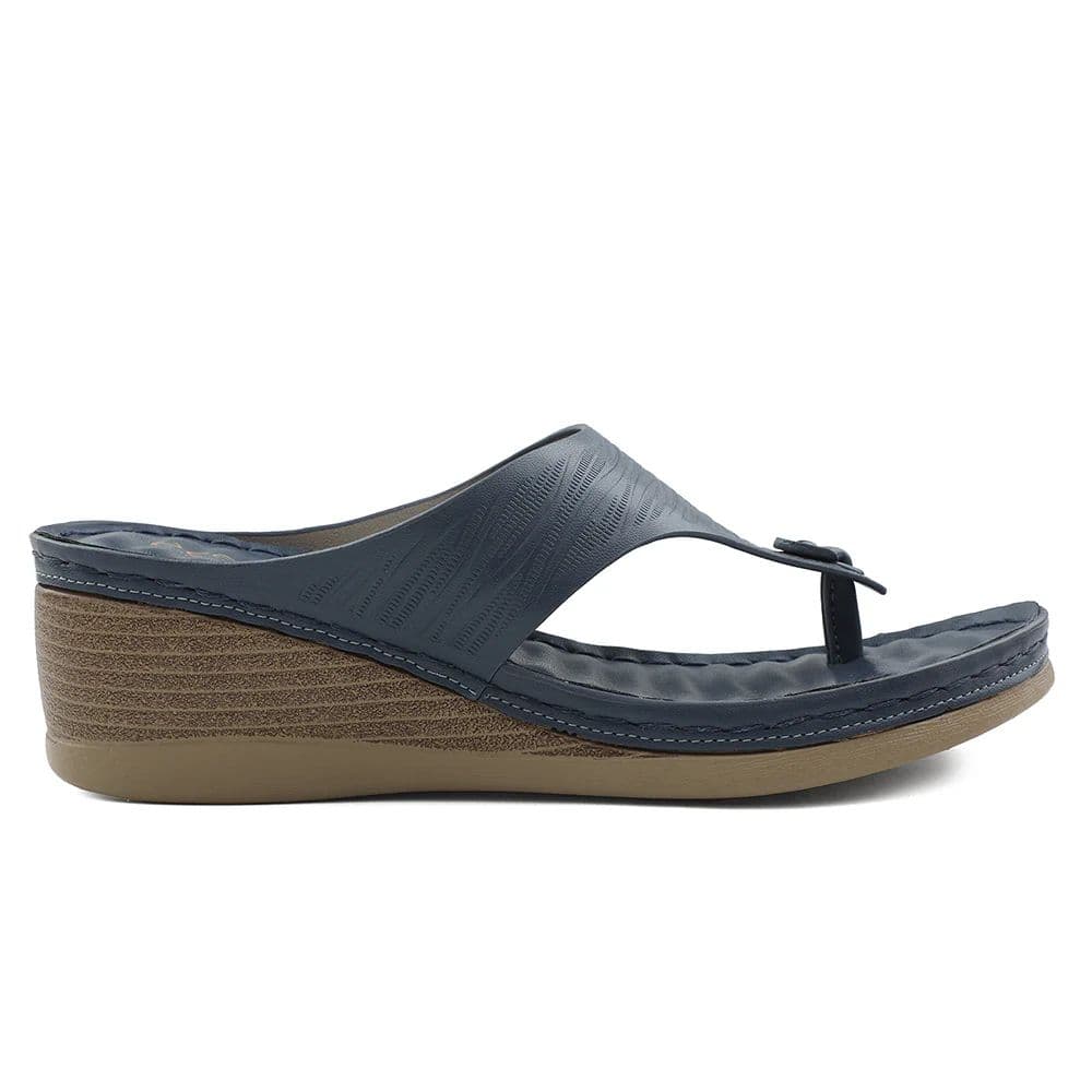 Healers Navy Blue Wedge Heel Sandal For Women ZQ-FD-54 By Liberty — photo 2
