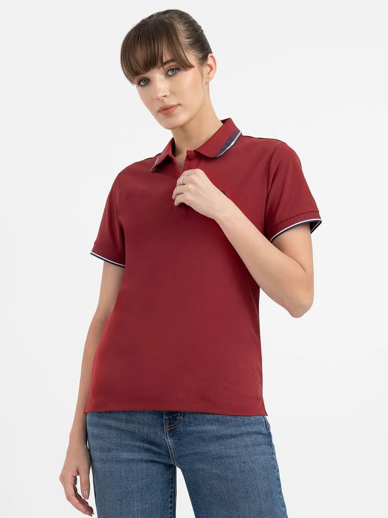 Polo T Shirts for Women in Red