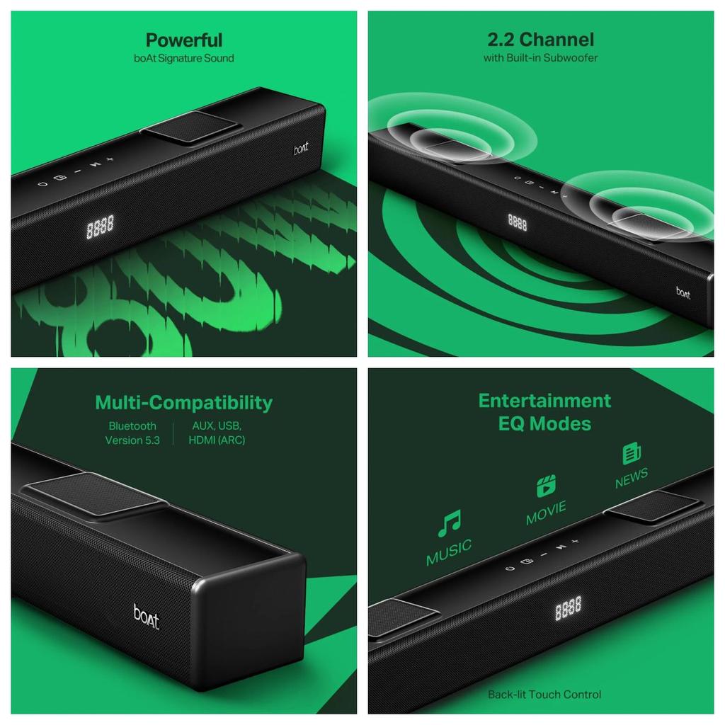 boAt Aavante Octave Plus | 2.2 Channel Soundbar with 80W Audio, EQ Modes & Bluetooth v5.3