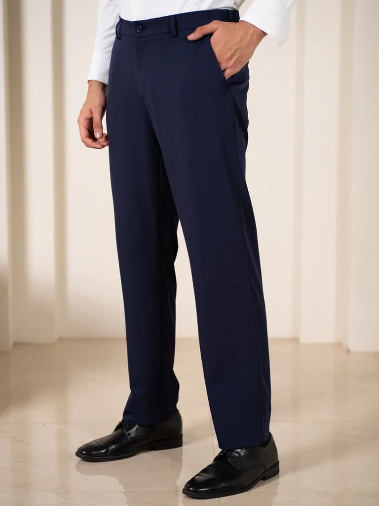 Workday Navy 925 Relaxed Fit Smart Formal Trousers — photo 6