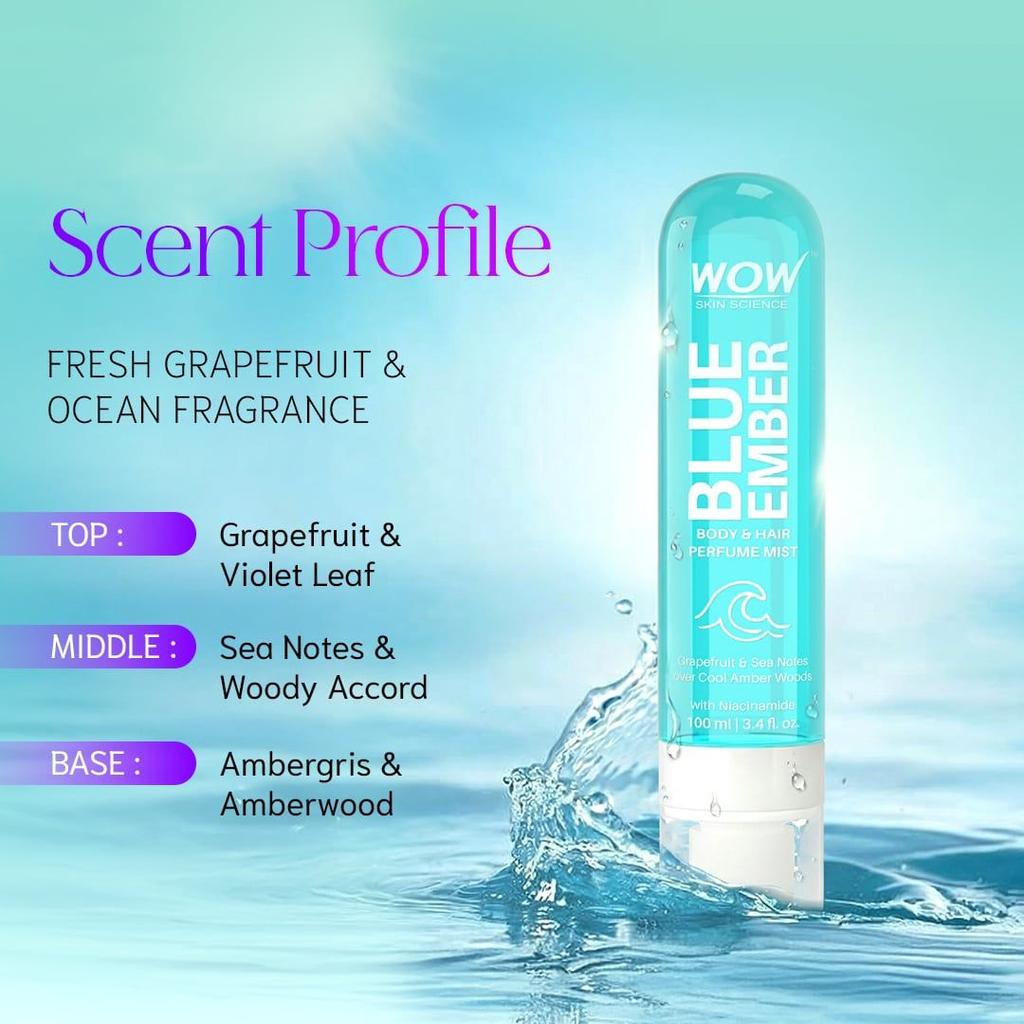 Blue Ember Hair & Body Perfume Mist Refreshing Grapefruit & Sea Scent
