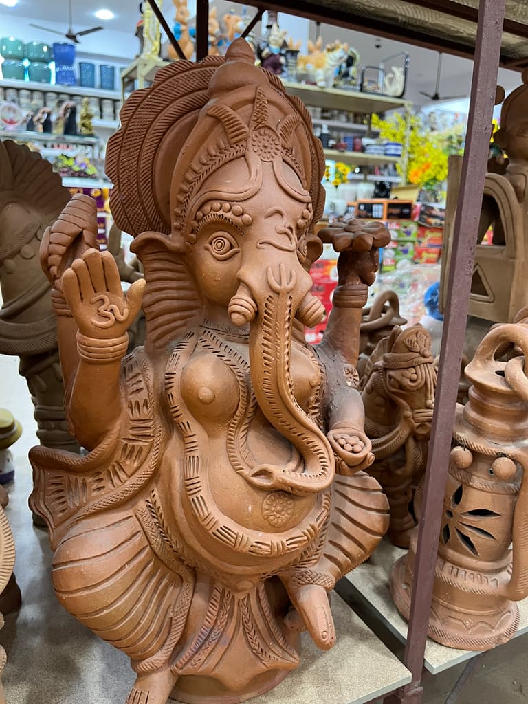 Ganesha Statue | Sculpture | Wood | Brown
