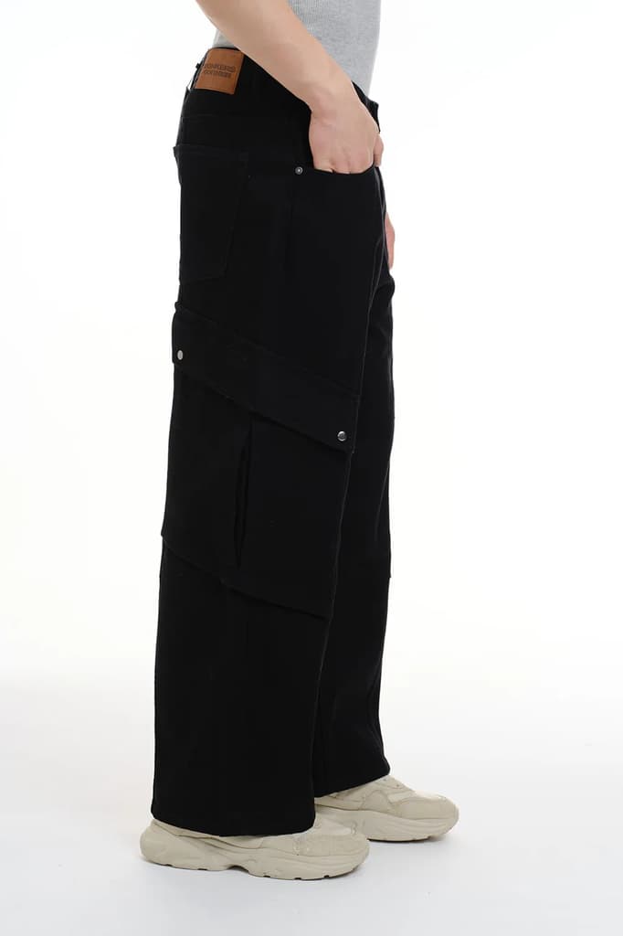 Black Cargo Denim Pants — photo 3