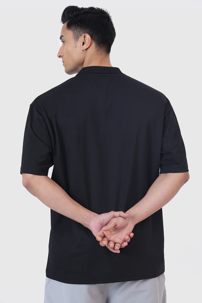 Noir Oversized Polo T-shirt Black — photo 6