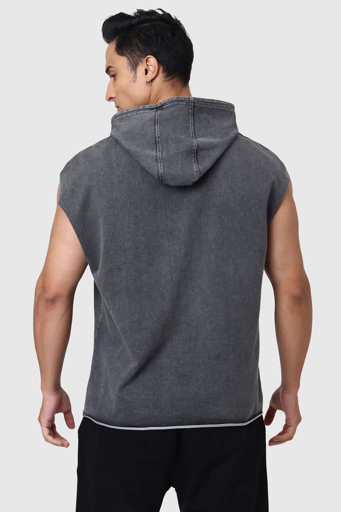 Shadow Washed Capsleeves Hoodie Dark Grey — photo 6