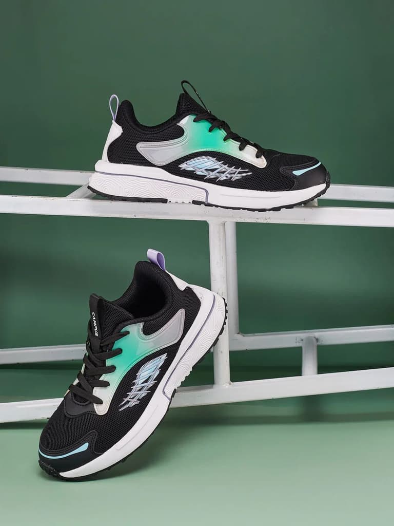 VIRTU KIDS Black Kids Running Shoes