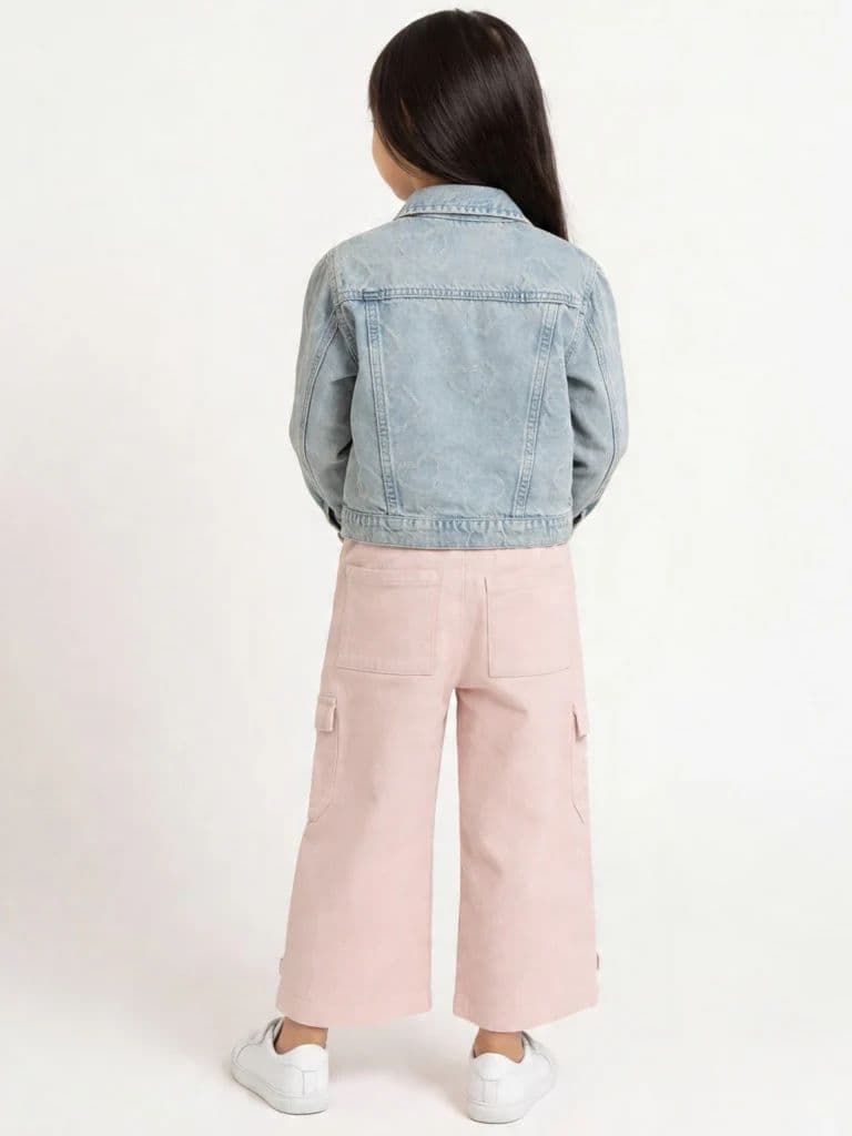 HOP Kids Girls Blue Faded Denim Jacket — photo 2
