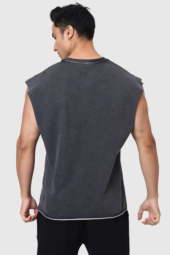 Shadow Washed Capsleeves Tank Dark Grey — photo 7