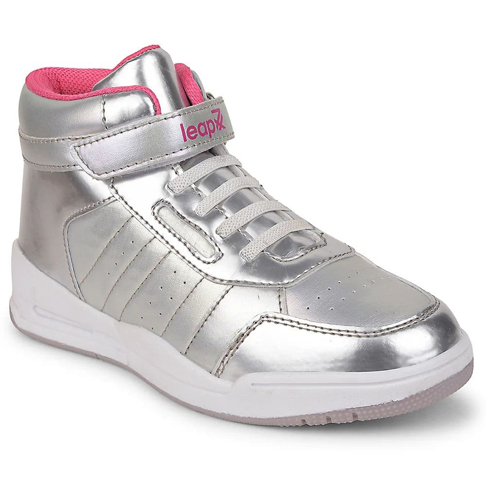 Leap7x Silver Sports Non Lacing Walking Shoes For Kids ENVY By Liberty — 11C/29 / Silver