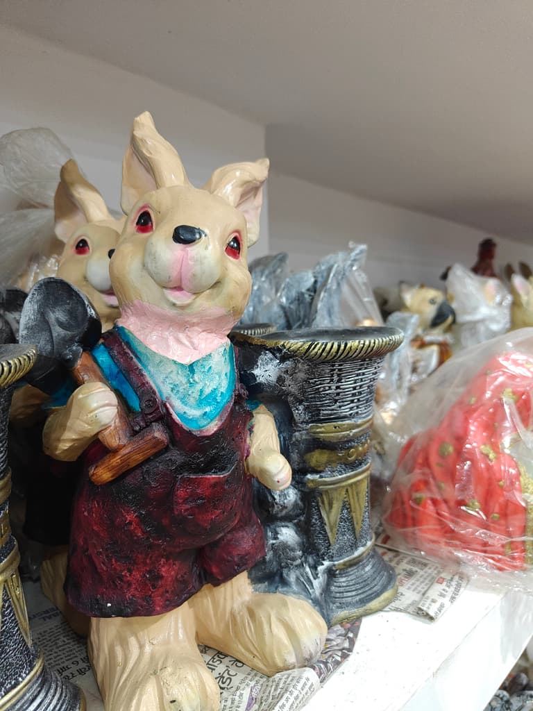Rabbit Figurine | Decorative | Wood | Brown
