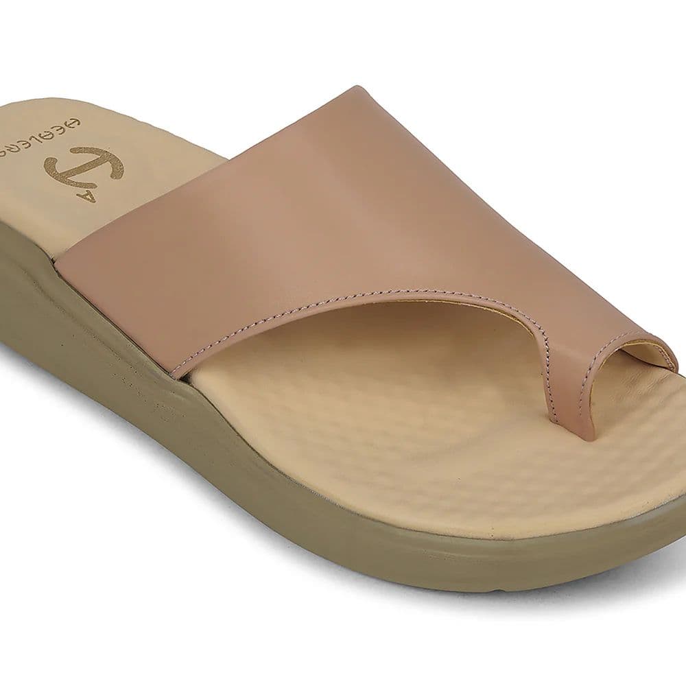 Healers Beige Casual Toe Ring Slipper For Women ZUBIE-3E By Liberty — photo 5