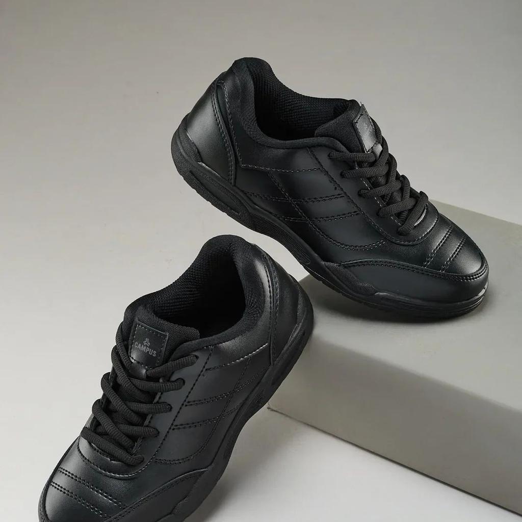 CS-26101C Black Child School Shoes