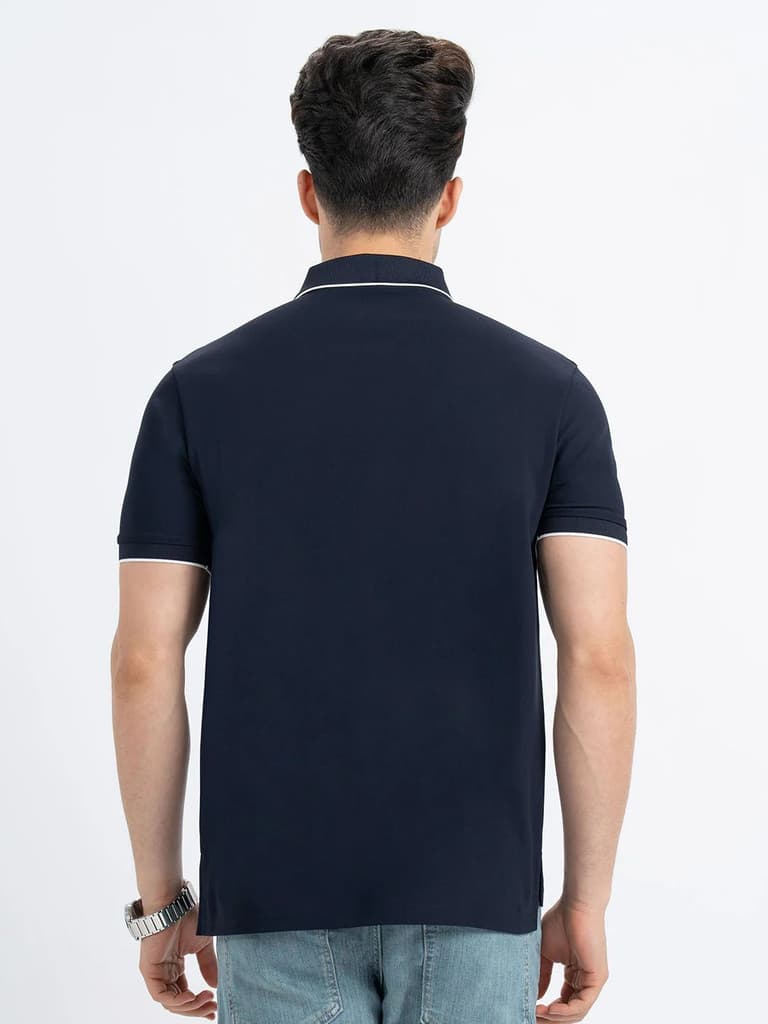 Polo T Shirts for Men in Dark Navy | Half Sleeve T Shirt — photo 3