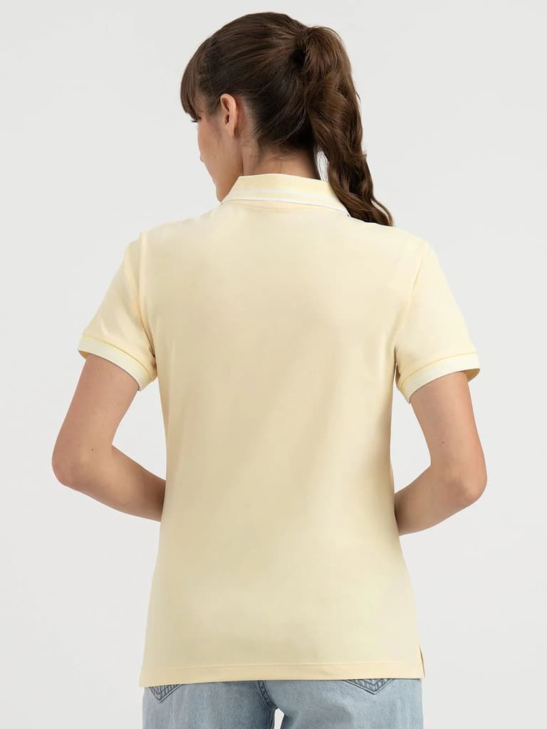 Polo T Shirts for Women in Pastel Yellow — photo 3