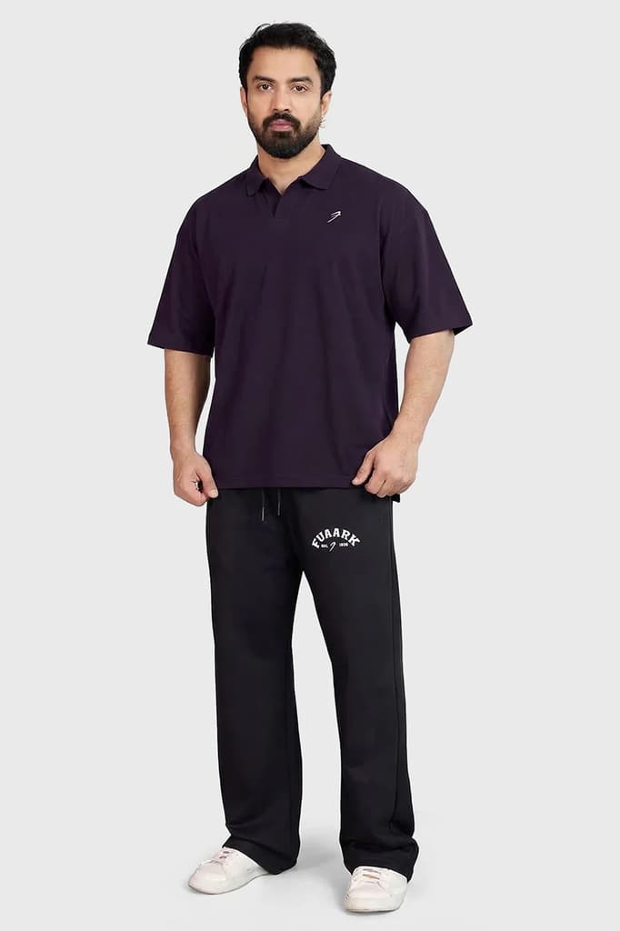 Noir Oversized Polo T-shirt Plum — photo 2