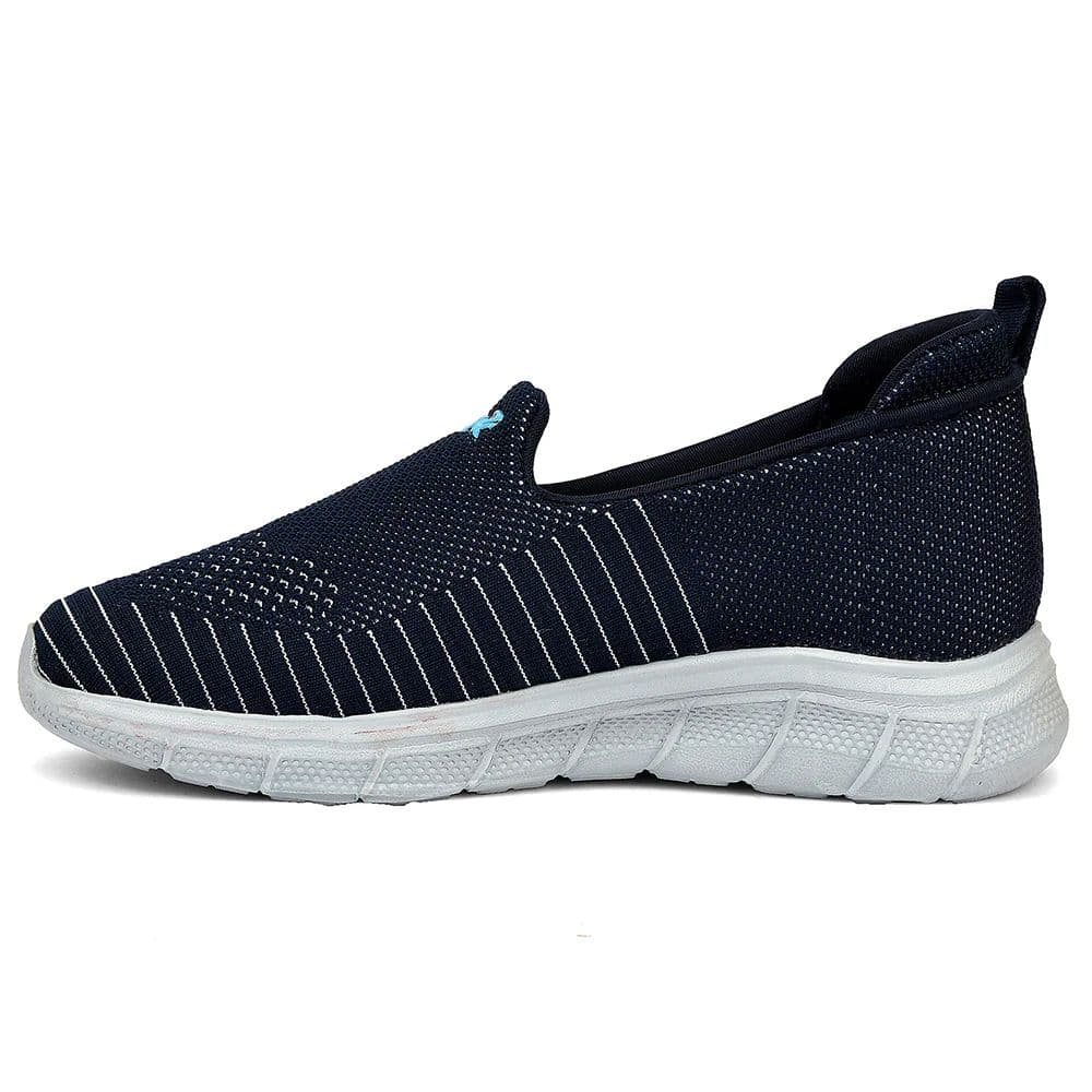 Leap7x Navy Blue Sports Non Lacing Walking Shoes For Women GHD-8 By Liberty — photo 3