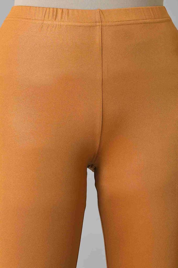 Brown Solid Skinny Fit Tights With Slip On Closure — photo 6