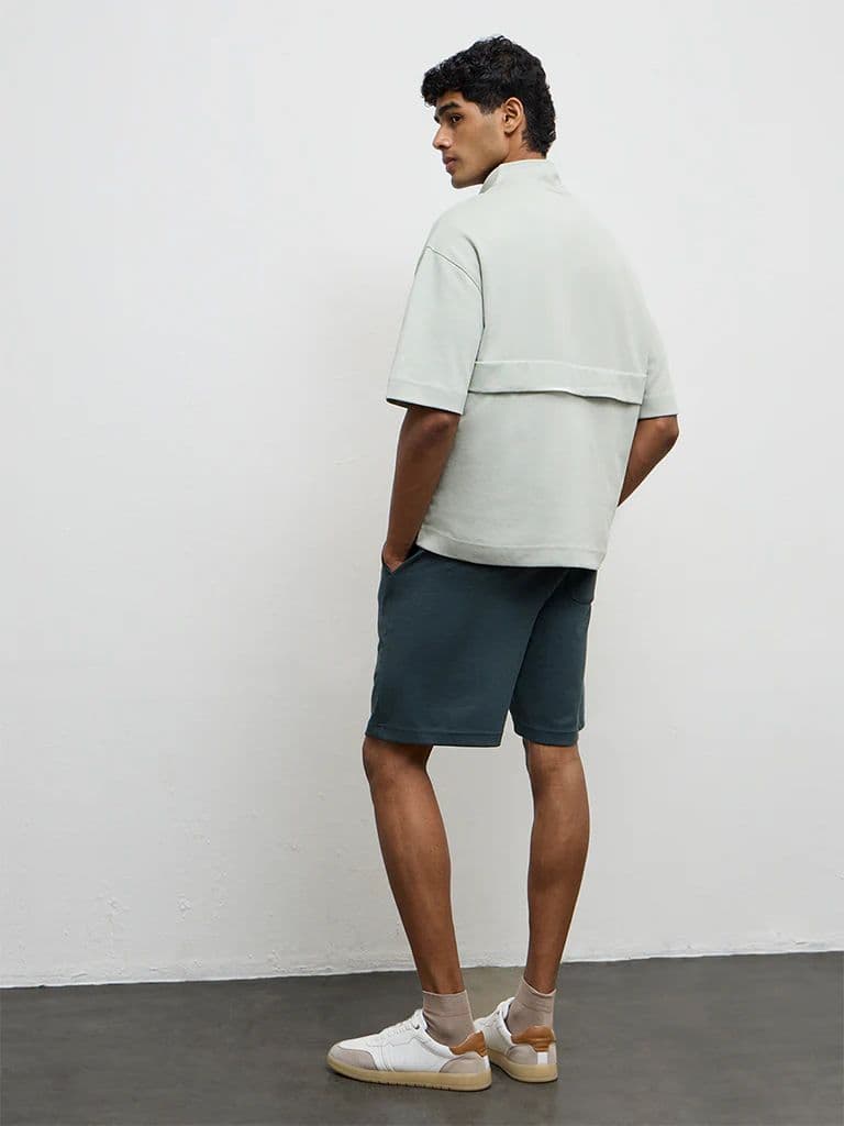 Nuoflexx Mint Relaxed-Fit Cotton-Blend Quarter-Zip Sweatshirt — photo 5