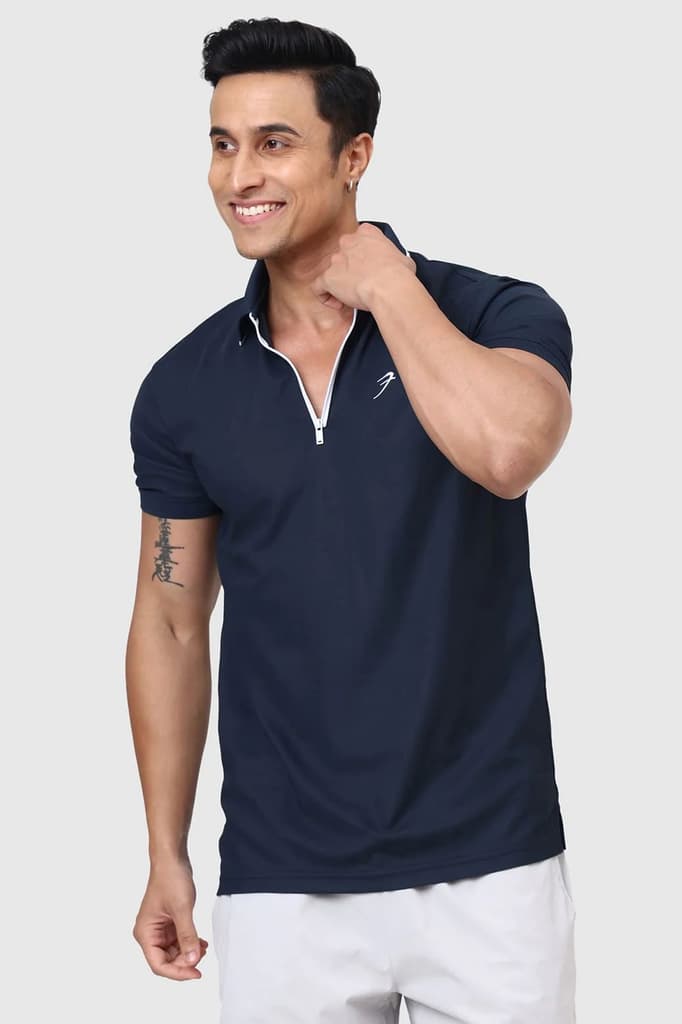 Stride Polo T-shirt Navy — S