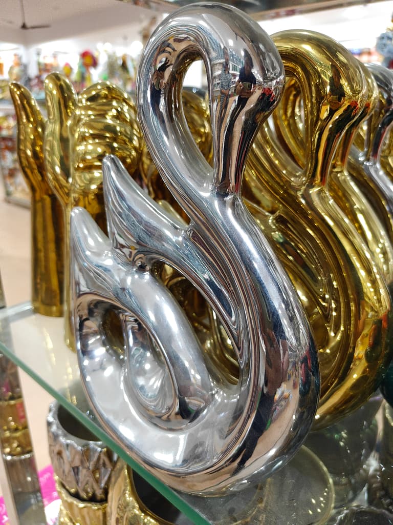 Silver Metal Sculpture | Abstract Design | Modern Art | Decorative