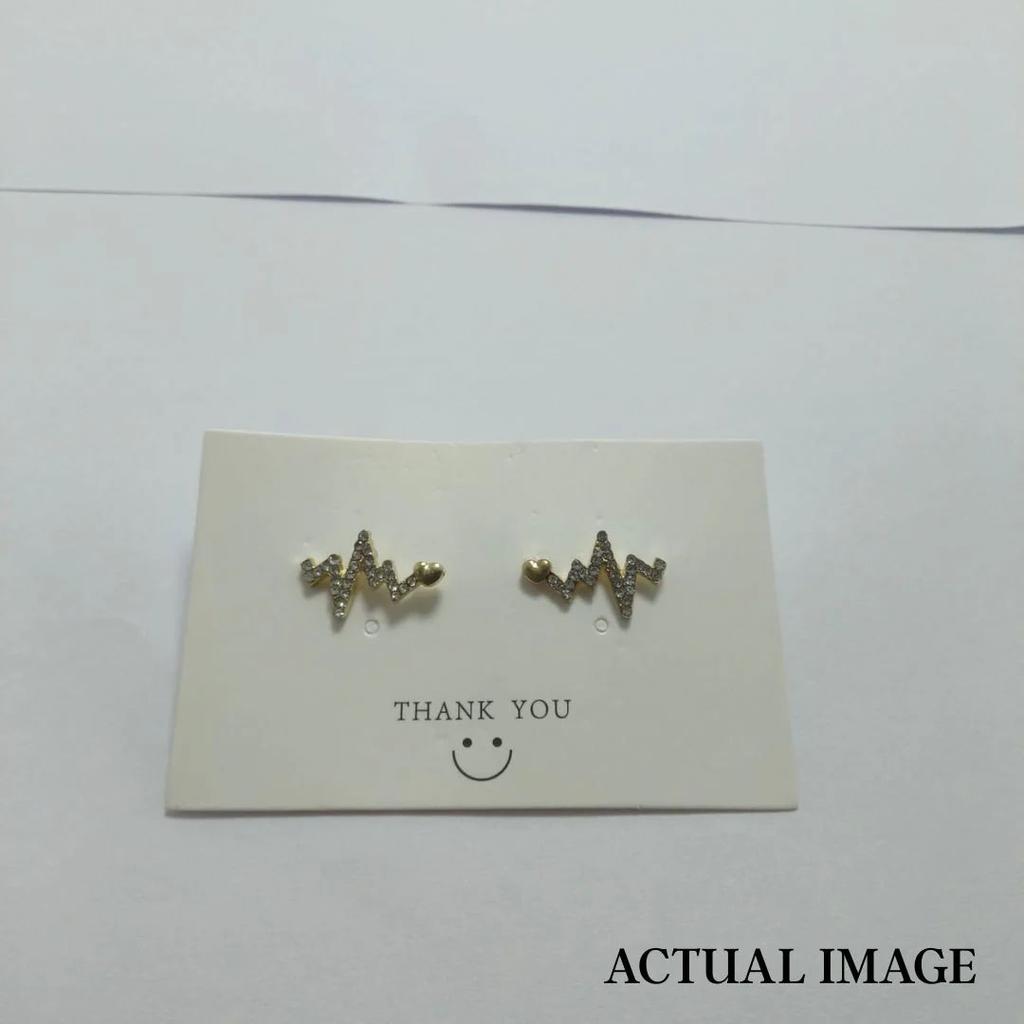 Heartbeat Stud Earrings | Dainty Pulse Line Studs — photo 4