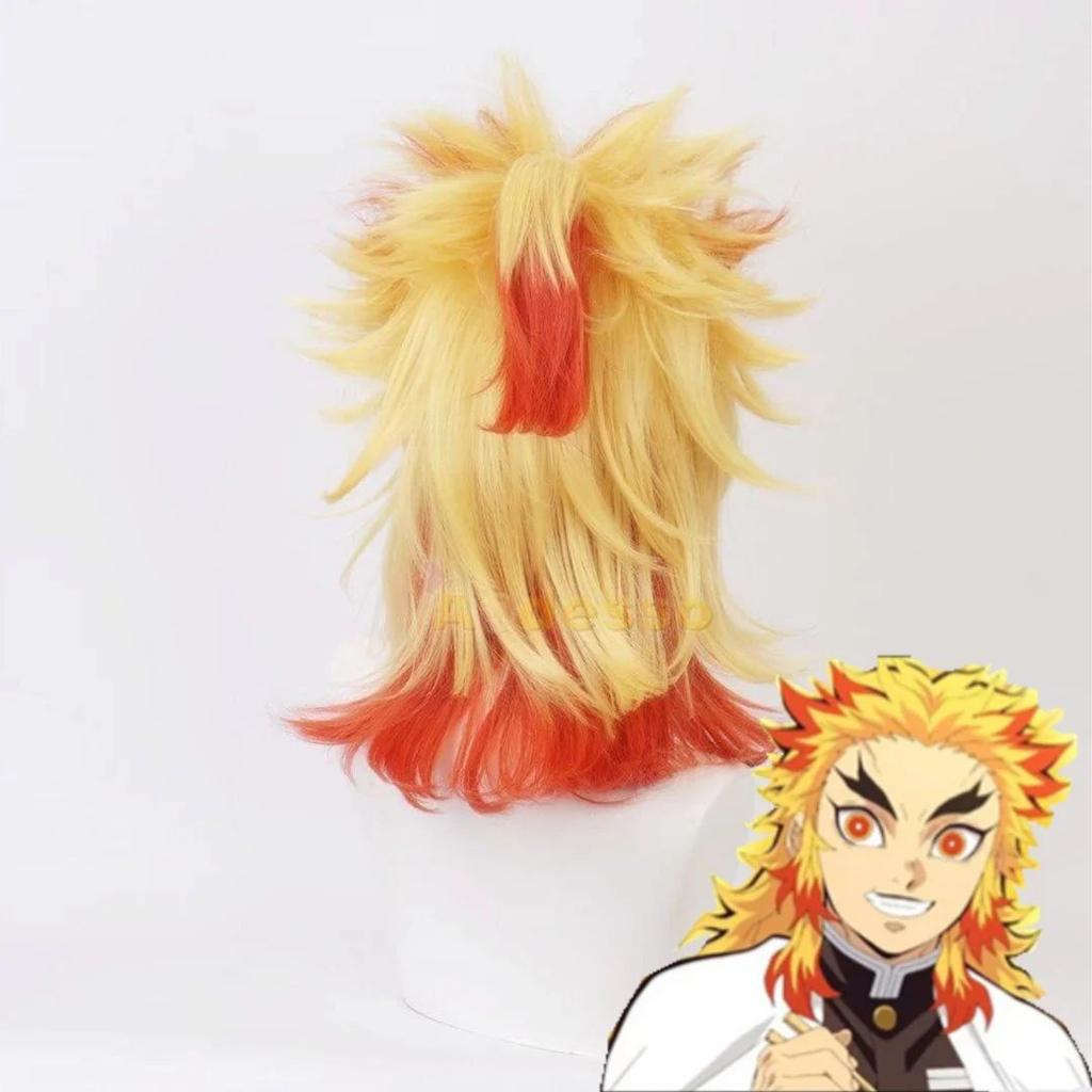 Demon Slayer Kyojuro Rengoku Cosplay Wig – Flame Hashira Heat-Resistant Synthetic Hair — photo 3