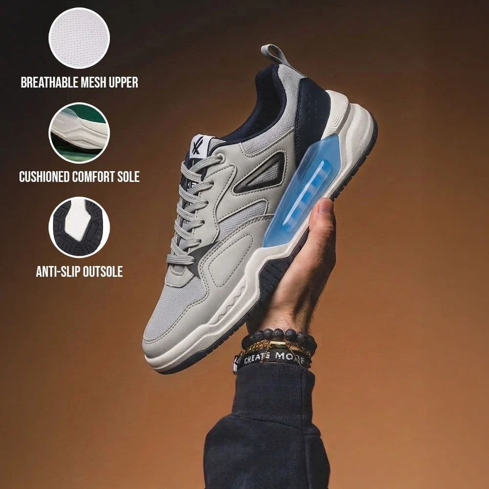 LEAP7X Light Grey Casual Lacing Sneakers for Men LORDSTEP-E By Liberty — photo 3